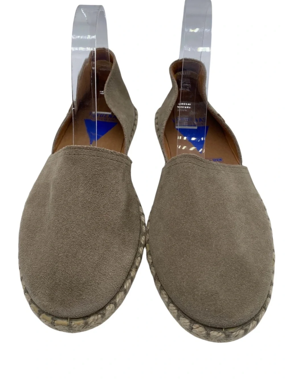 Verbenas Womens Shoes Espadrille Slip On Sz 7.5 Stone Tan Suede Leather D'Orsay